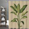 Green Leaf Shower Curtain, Bathroom Decorative Shower Curtain, Waterproof Shower Curtain with Hooks