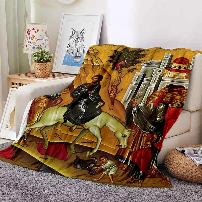 Cartoon Africa Ethiopian Painting Art Soft Flannel Blanket for Bed Bedroom Sofa Picnic,Throw Blanket for Outdoors Leisure