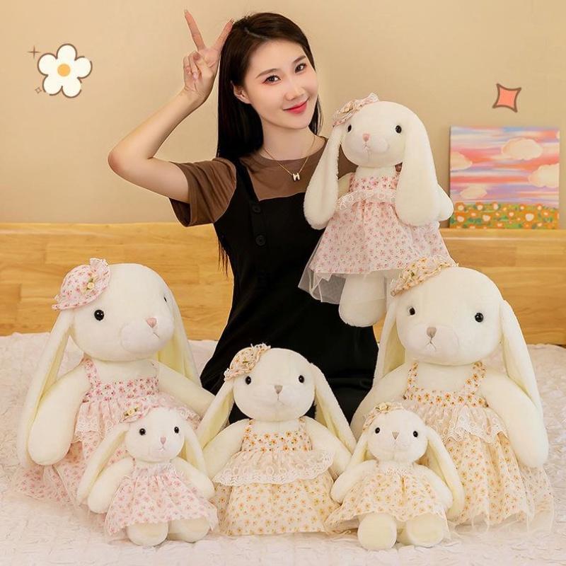 Floral Print Princess Bunny Plush Toy Perfect Birthday Gift For Adults