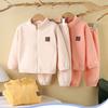 Autumn Winter Children's  Plush Sets Children Warm Suits Baby Thickened Cardigan Top+Pants 2Pcs Outfits Boys Girls Homewear Clothing