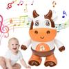 Kids Electric Cow Toy with LED Light Music Singing Dancing Cartoon Dairy Cattle Toy Toddlers Interactive Educational Movable Eyes Animal Musical Toy