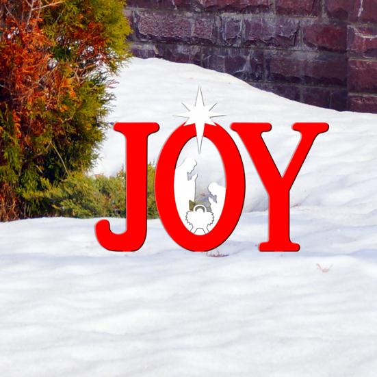 Акриловый знак для украшения двора Yousheng JOY с рождественскими силуэтами, рождественский наружный декоративный столб для лужайки, патио, сада