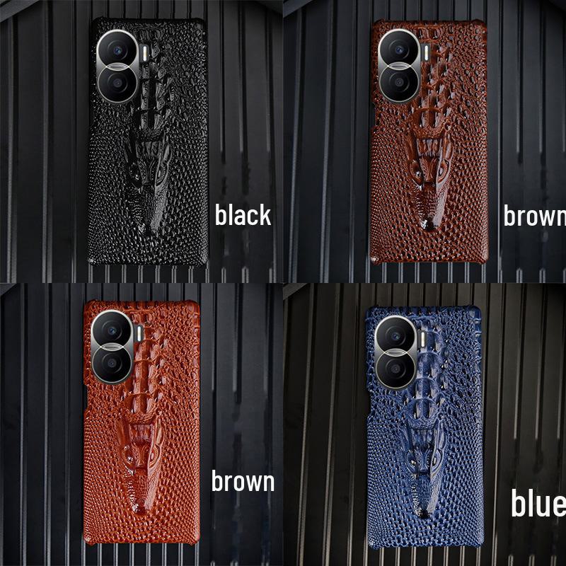 Чехол-получечник из натуральной кожи с рисунком головы дракона для Honor Play6T, 4T, Play5TPro