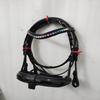 Dressage Leather Bridle Multi Stone Color Brow-band With Patent Nose-Band