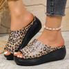 Leopard Zebra Print Decor Wedges Sandals Women Summer Thick Sole Non Slip Slippers Woman Plus Size Chunky Platform Beach Shoes