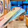 Чехол с беспроводной зарядкой для iPhone 15, 14, 13, 12, 11 Pro Max Plus, магнитный чехол для Magsafe, прозрачный мягкий чехол с градиентом цвета