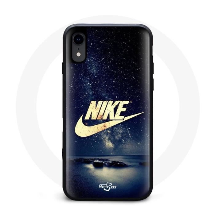 Coque pour Iphone XR - Maniacase - Nike Logo - Noir - Doré - Souple