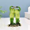 Yoga Frog Figurine Resin Couple Frog Ornament Collectible Desktop Frog Statue for Frog