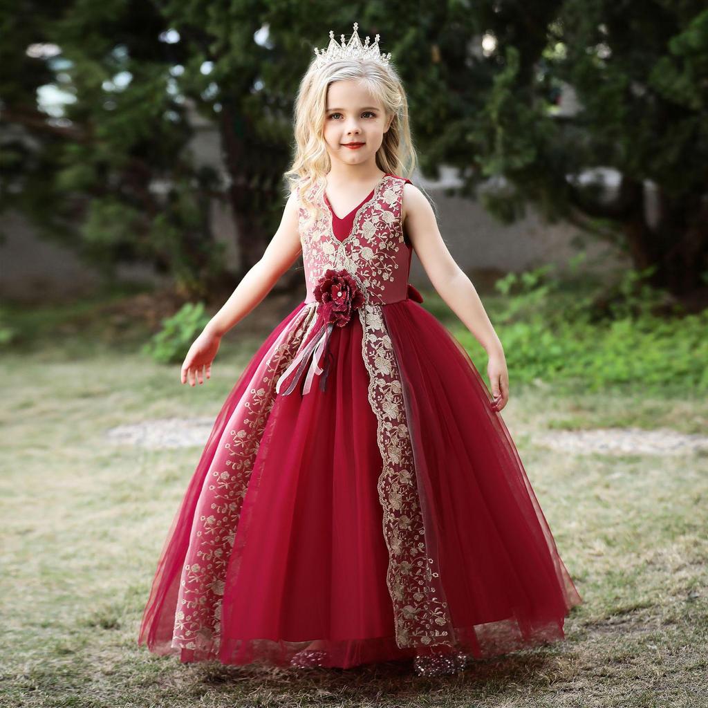 Children Girls Dress Summer Party Birthday Wedding Dresses Kids Elegant Princess Dresses Evening Long Dresses