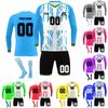 Комплект персонализированных рубашек для мужчин и девочек с именем и номером, футбольные майки на заказ для мальчиков, тренировочный костюм
