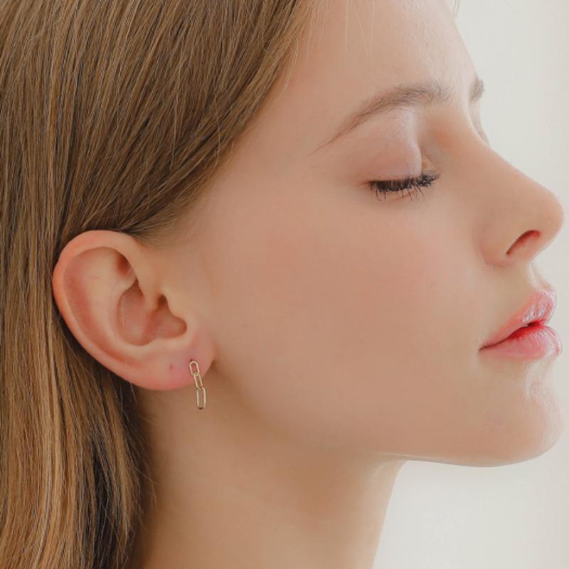 J.Lauren 14K Triple Chain Gold Earrings G0275