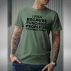 I Fish T-Shirt Punching People Is Frowned Upon Funny Fishing Small To 5XL