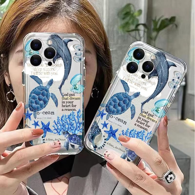 Морская жизнь Английский Текст Прозрачный Чехол Для Телефона Для Samsung Galaxy S26 S25 Ultra S24 S23 FE S22 S21 Plus S20 A73 A72 Силиконовый Чехол