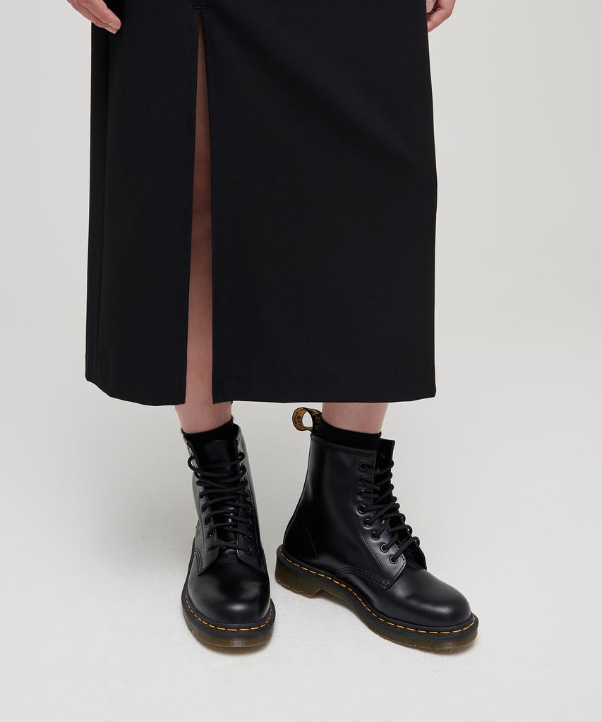 Musinsa Standard Woman Women'S High-Waisted Slit Long Skirt [Black]