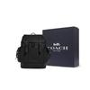 Coach Hudson 30 Solid Color Flap Drawstring Closure Internal Zipper Pocket Natural Grain Leather Backpack Men backpack Black CB837-QBBK