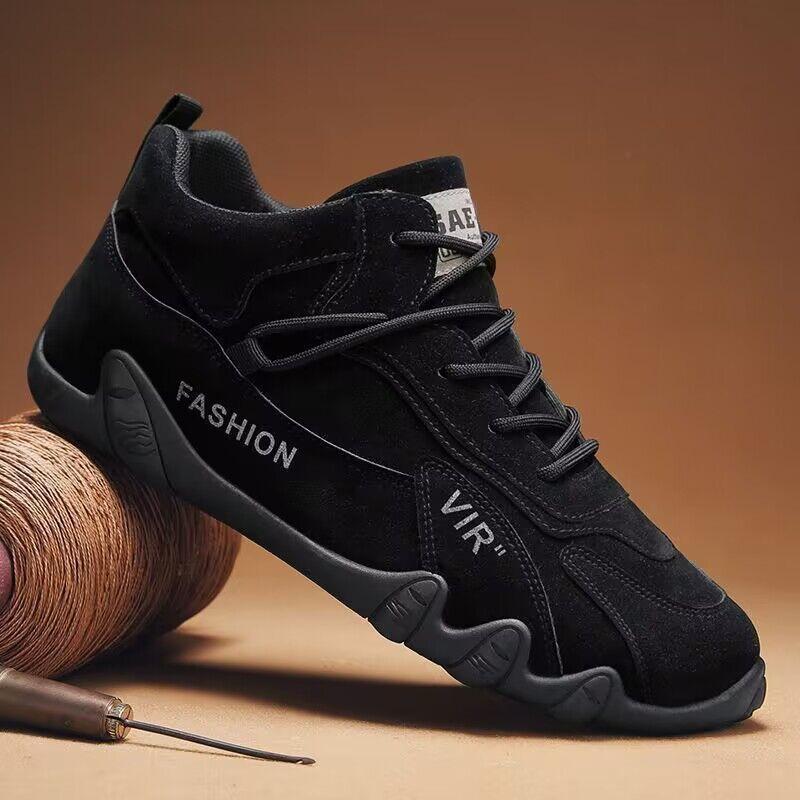 Autumn Men Shoes Retro Work Shoes Man's Sneakers Outdoor No-slip Hiking Shoes Fashion Rubber Walking Footwear Zapatillas Hombre