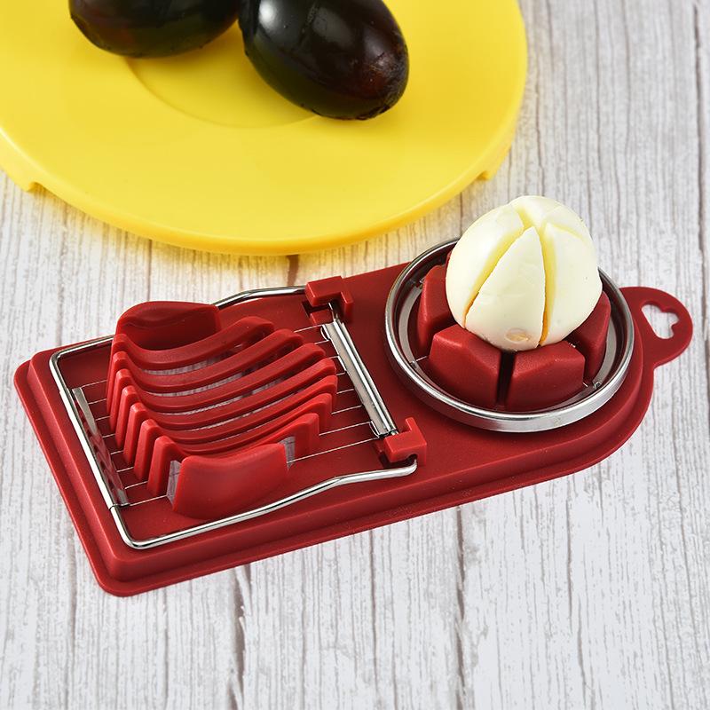 1PC Stainless Steel Egg Cutter Egg Slicers Multifunctional Fruit Vegetable Cutting Kitchen Accessories Slicing Cooking Tools 2