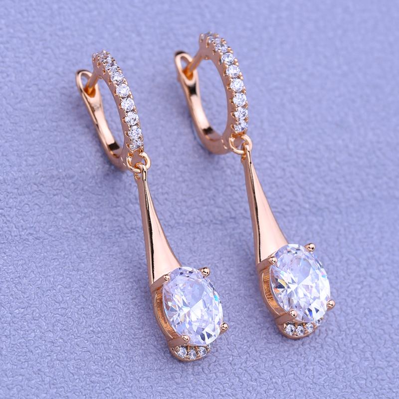 Серьги-клипсы MINTHA, модные серьги-капли цвета розового золота, свадебные повседневные модные украшения, серьги-капли с кубическим цирконием и геометрией для женщин, свадебные серьги с геометрией