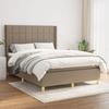 3131997 vidaXL Divan Bed with Mattress Taupe 140x200 Cm Fabric