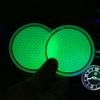 2pcs Non-slip Car Water Cup Pad Luminous Car Coaster Pad Mat Cup Bottle Holder Rhinestone Rubber Pad Mat Car Styling Accessories
