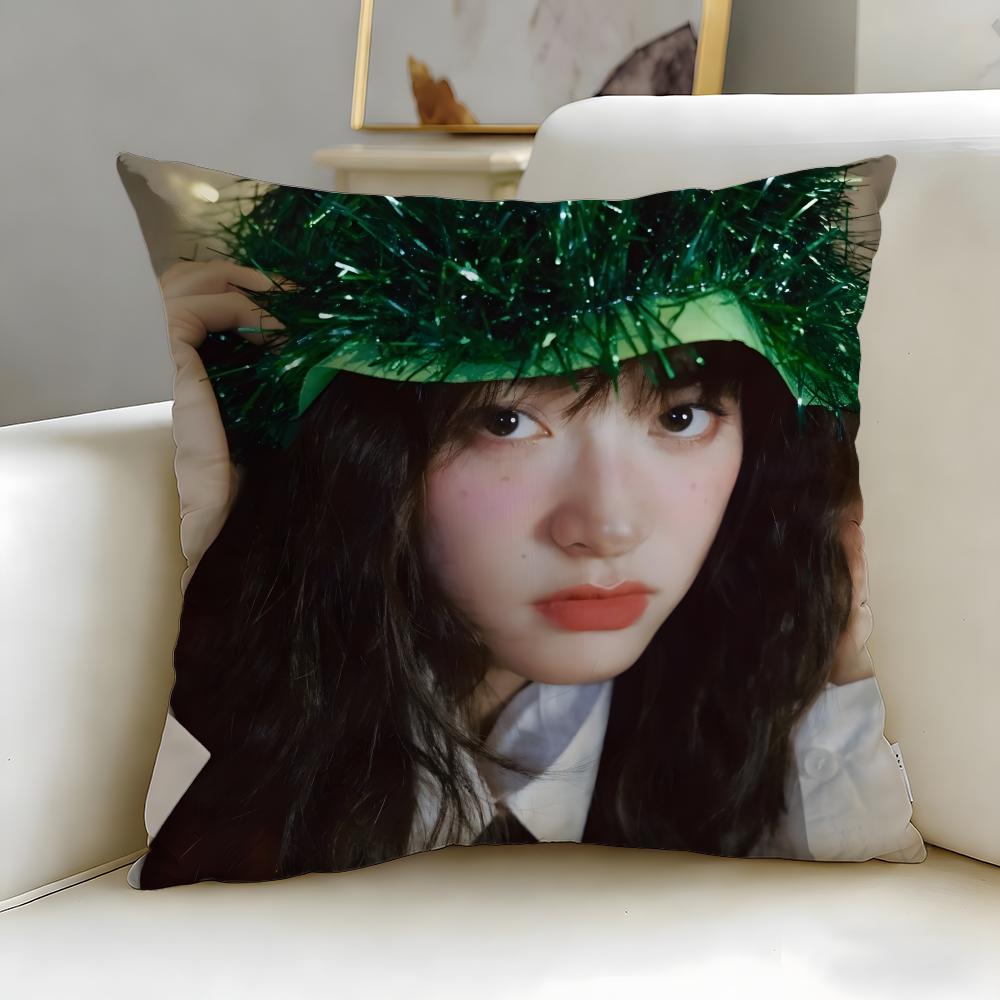 celebrity star Shen Yue Cushion Cover Soft EasyWash Pillow Case Versatile for Couch Bed Travel and Office