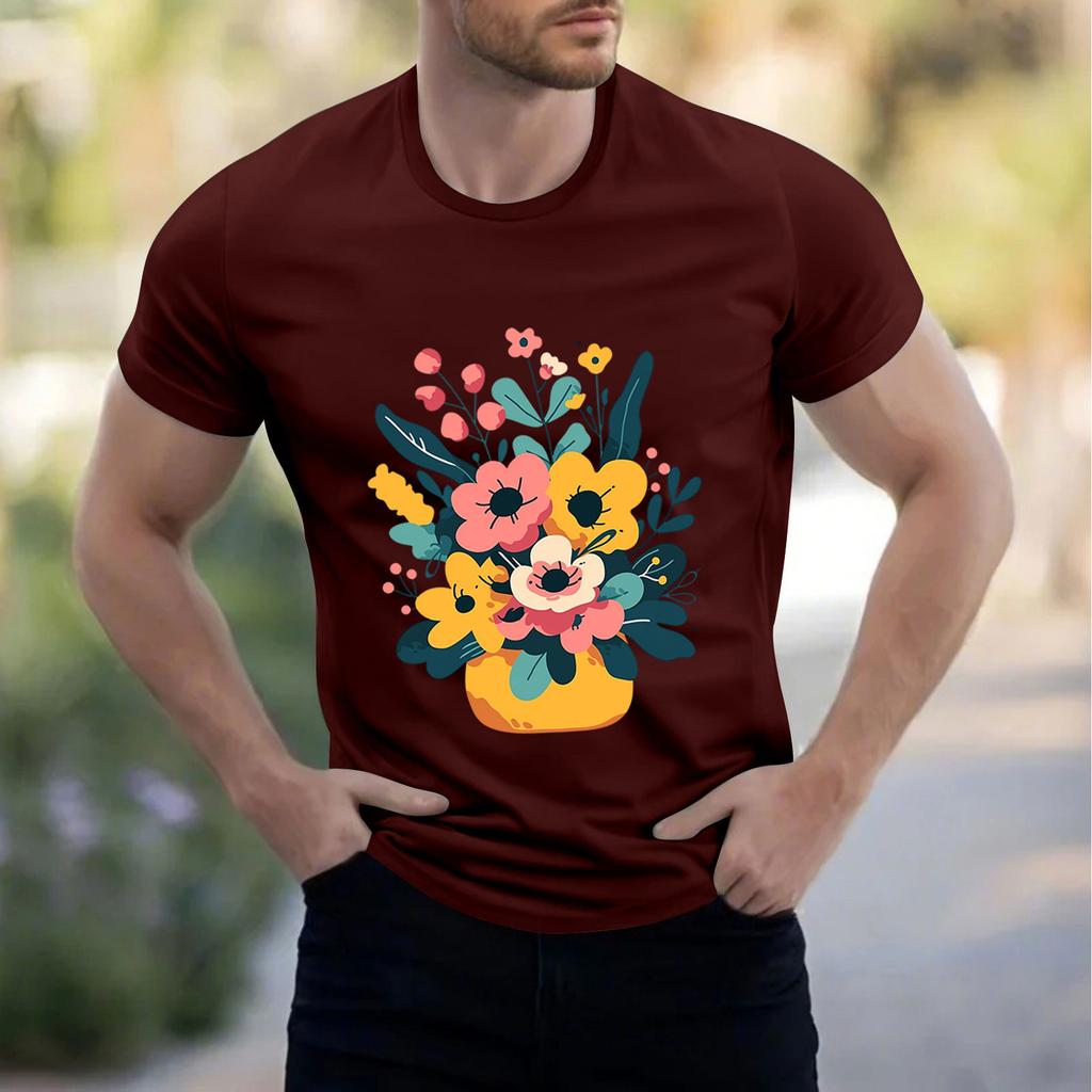 Men's Stand Collar Short Sleeve Shirt Loose Leisure Holiday Shirt Man