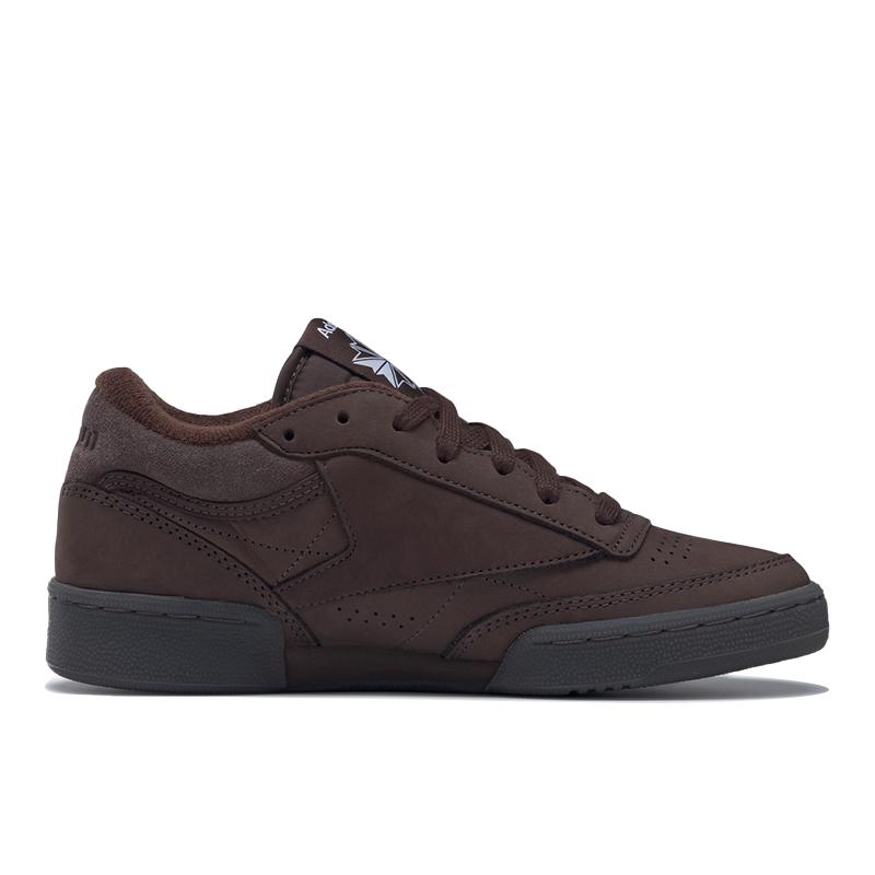 Adsum x Reebok Club C Mid 2 Темно-коричневые Унисекс Кроссовки Черные IF7935