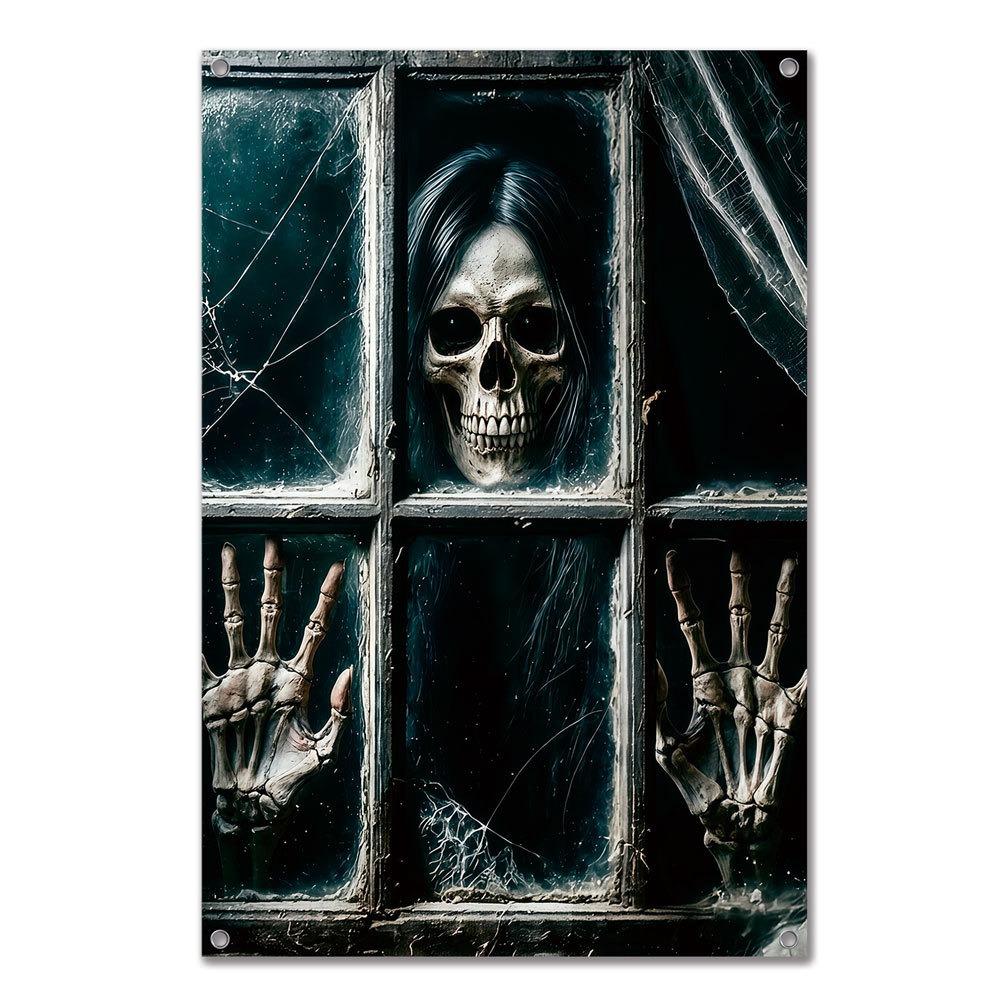 Large Size Fake Window Banner Hanging Design Horror Hanging Cloth Home Decoration