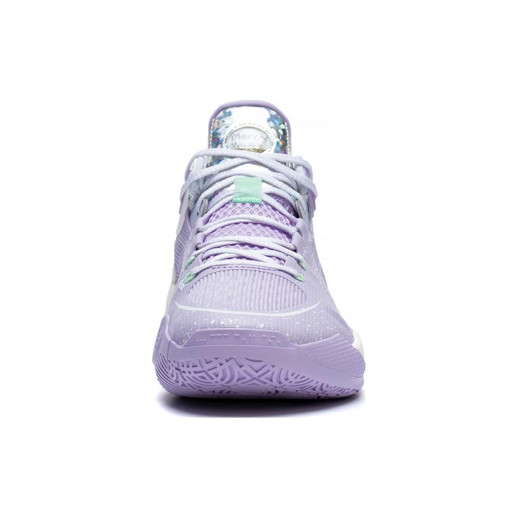 Li-Ning Sound Speed 10 Ultra Durable Breathable Mid-Top Basketball Shoes Men Sneakers Purple White ABAS145-6