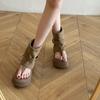 Roman toe short cool boots women's summer 2025 new retro versatile thick-soled trousers advanced sense pinch sandals