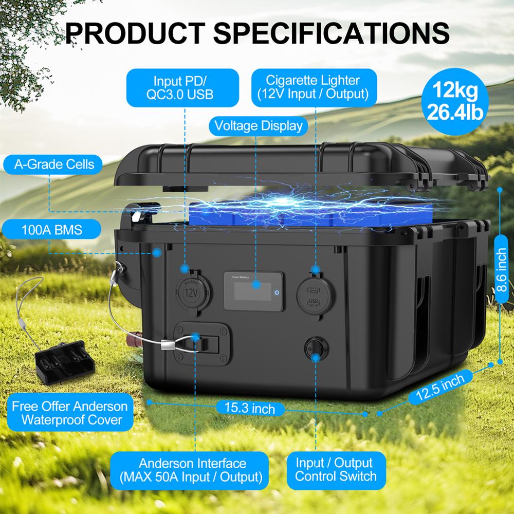 Емкость.Li 12.8V 100ah Lifepo4 аккумуляторные батареи литий-ионные аккумуляторные батареи с BMS для 12V наружного источника питания