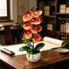 7 Heads Simulated Flower Butterfly Orchid Potted Pink Artificial Faux Plants  Living Room Ornaments