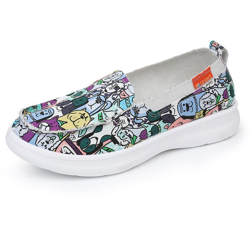 Модные универсальные парусиновые туфли 2025 новинка старые пекинские тканевые туфли нескользящие дышащие женские туфли на мягкой подошве удобные ленивые туфли