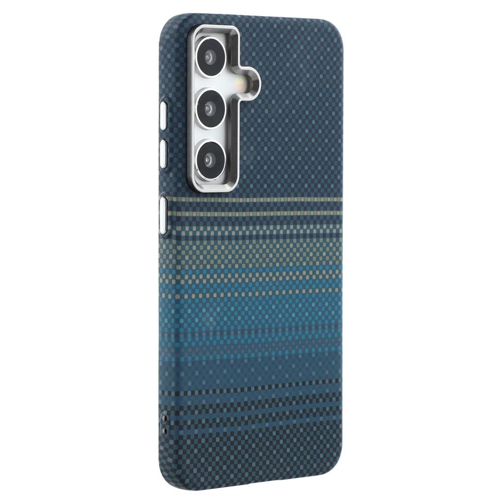 For Samsung Galaxy S25 Case Compatible with MagSafe Carbon Fiber Texture Water Transfer PC Phone Cover