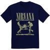 Официально лицензированная мужская темно-синяя футболка Nirvana Stage Band Logo, 100% хлопок, мужские футболки, топ, футболка Nirvana