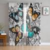 Flower And Colorful Butterfly Sheer Curtains For Living Room Bedroom Kitchen Home Decor Tulle Voile Curtains Windows Drapes