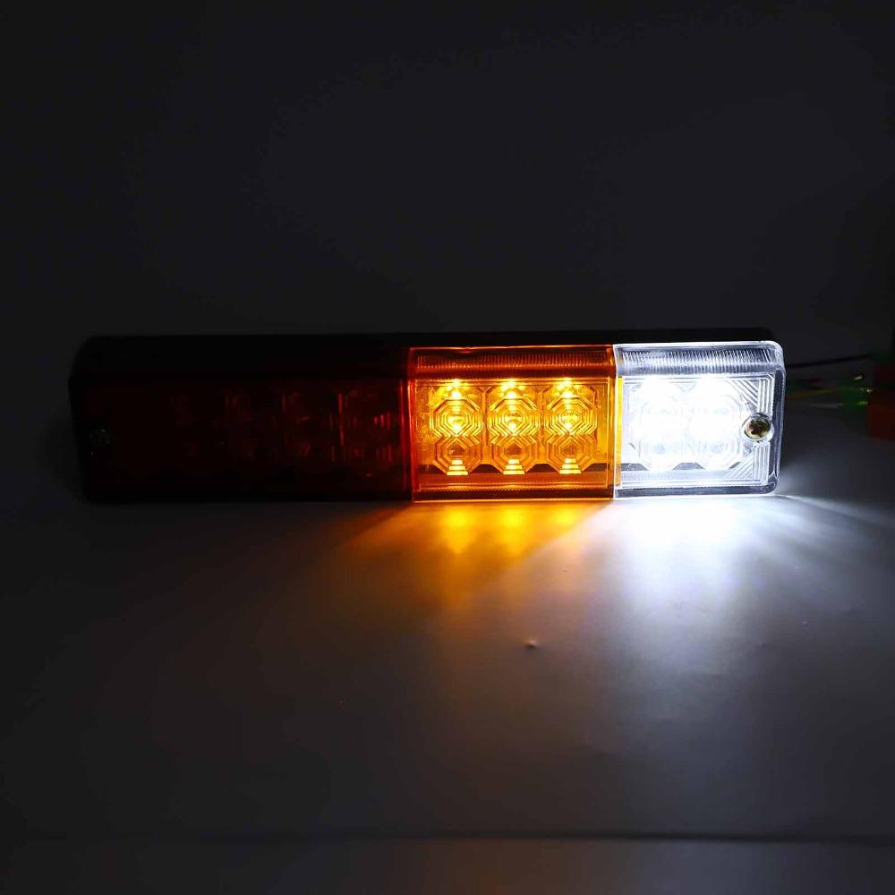 2Pcs Red Lens Rear Turn Signal Lights 20 LED Reverse Backup Lights Caravan Tail Lights For Ute