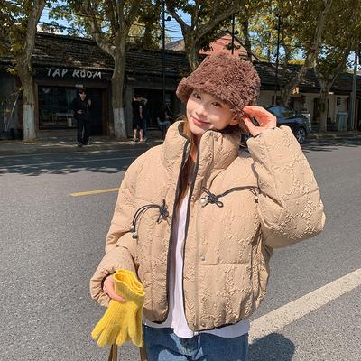 Укороченная куртка-пуховик с жемчужной пряжкой, женская зимняя 2025, новая модная утолщенная куртка