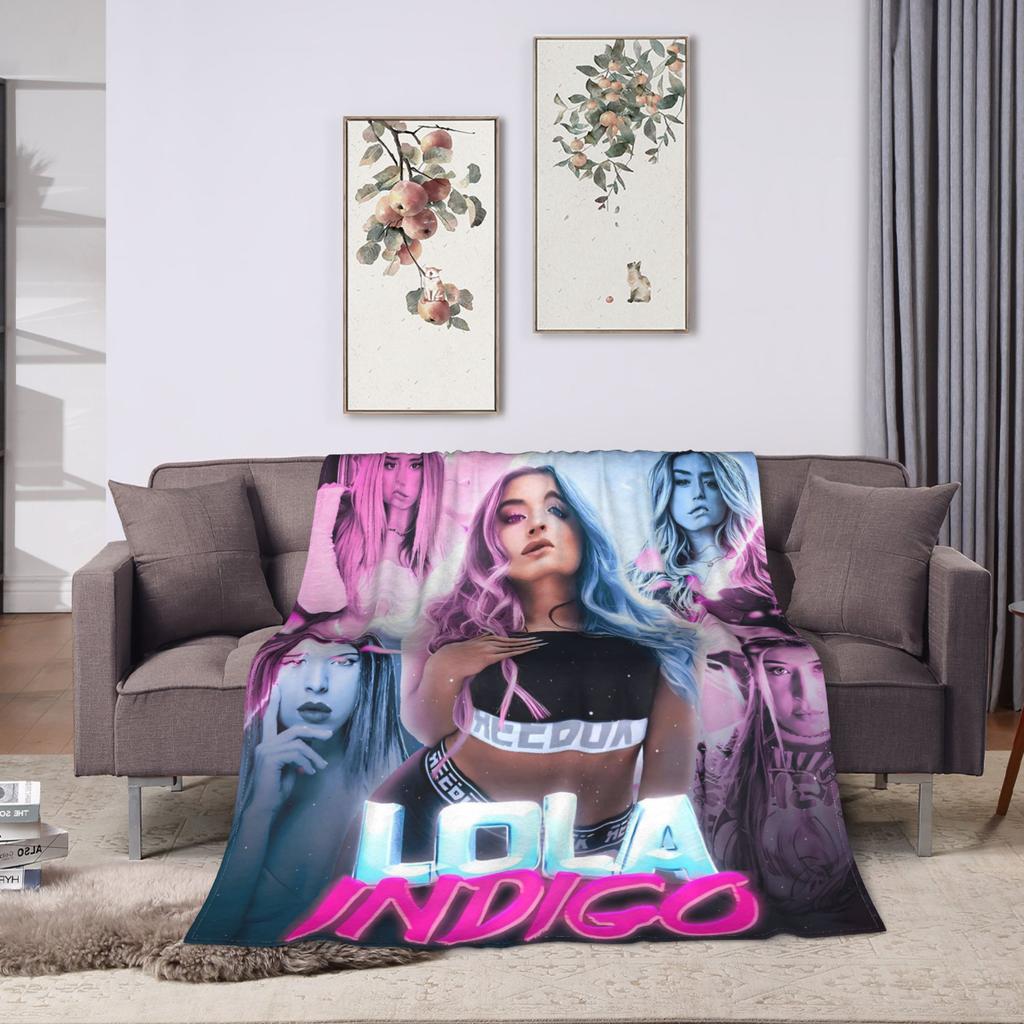 L-Lolas I-Indigos Spanish Singer Blanket Quality Super Warm Throw Blanket Winter Airplane Travel Bedroom Funny Bedspread