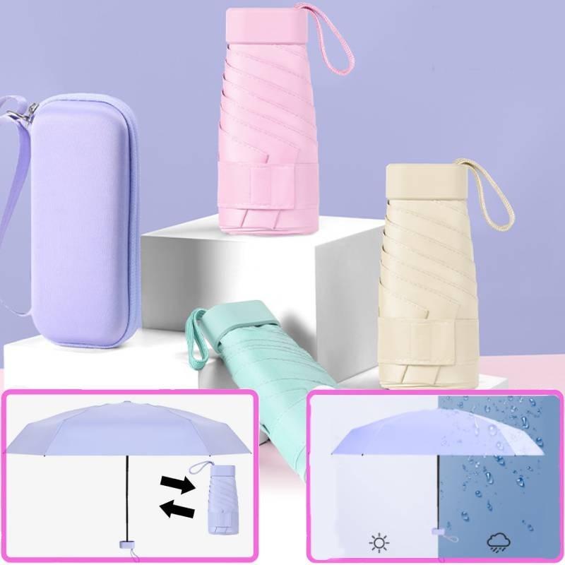 Стильный многоцветный портативный складной зонт для женщин с тканью с защитой от УФ-лучей