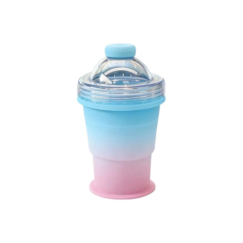 2-In-1 Collapsible Silicone Ice Ball Cup Reusable Portable Ice Sphere Mold With Straw Lid For Coffee Juice Drinks