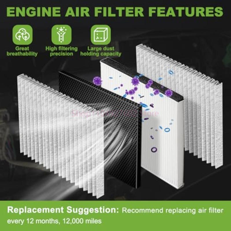 Car Parts Engine Cabin Air Filter 17801-22020 88568-02020 Combo For Toyota Corolla Matrix E130 2003 2004 2005 2006 2007 2008