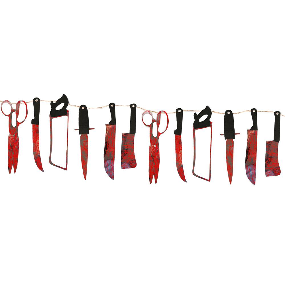 Баннер с кровавой гирляндой - товары для украшения кровавой вечеринки от страха Хэллоуина