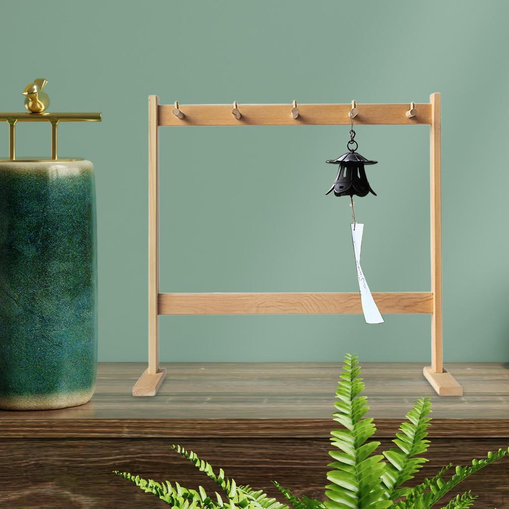 Wind Chime Stand Display Rack Calligraphy Drawing Brush Organizer Tabletop Exhibit Wooden Windchime