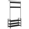 Coat Stand Black Oak Effect 95 x 34 x 184 cm