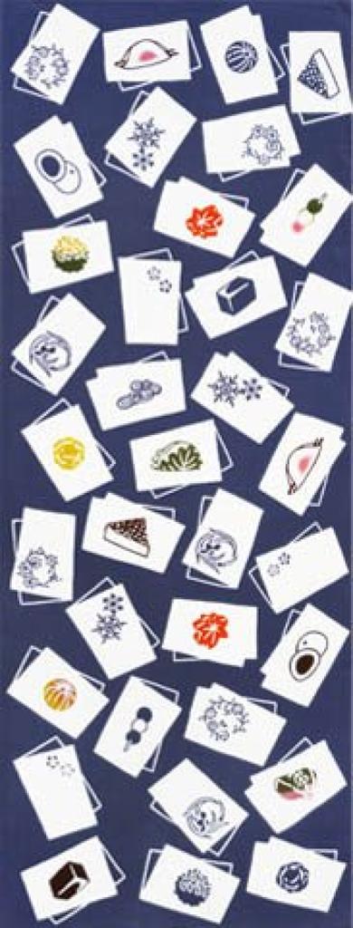 Tenugui Hand Chusen Made In Japanese Sweets and Kaishi Wrapping Niwa-zome (Japanese Towel) - Dyeing, 100% Cotton, Japan, (paper Paper)