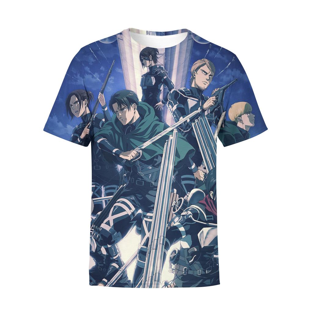 Attack on Titan 3D Printed T-Shirt, Anime Graphic Tee, Breathable Polyester Short Sleeve, Casual Streetwear Tops for Men Women
