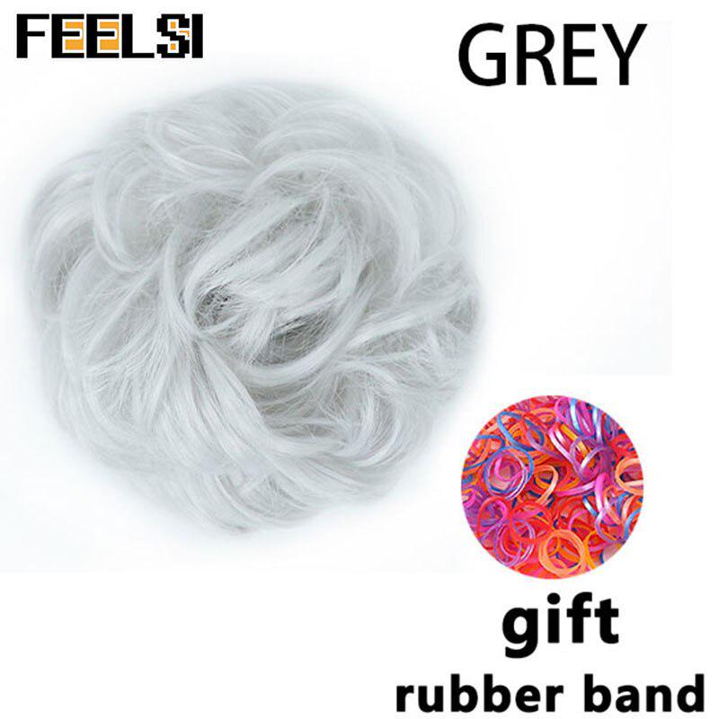 Женский вьющийся шиньон с эластичной резинкой, синтетическая резинка для волос, небрежный пучок, шиньоны