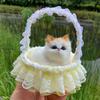 Реалистичный Мяукающий Котёнок в Цветочной Корзинке Кукла - Новый Стиль 2024 для Девочек и Детей.