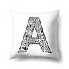 Polyester Pillow Case Pencil Drawing Geometric Decorative Print 26 English Letters Pillow Cushion Cover Simple
